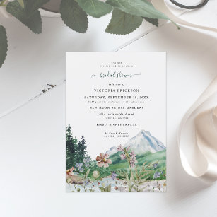 Rustic Mountain Wildflower   Boho Bridal Shower Invitation