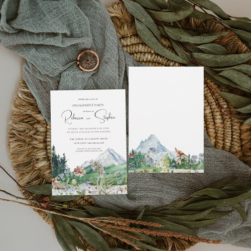 Rustic Mountain Wildflower | Boho Engagement Party Invitation