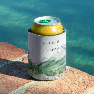 Rustic Mountain Wildflower   Boho Wedding  Can Cooler