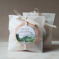 Rustic Mountain Wildflower | Wedding Favor Classic Round Sticker