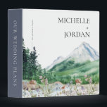 Rustic Mountain Wildflower | Wedding Plans 3 Ring Binder<br><div class="desc">Use this chic monogrammed binder to organize your wedding plans, or as a DIY wedding album or scrapbook. Also great as recipe books, photo albums and more. This mellow mountain palette with evergreen, and dusty blue definitely feels both elegant and rustic. It’s as boho vintage as it is refreshing! Add...</div>