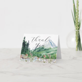 Rustic Mountain Wildflower | Wedding Thank You Card