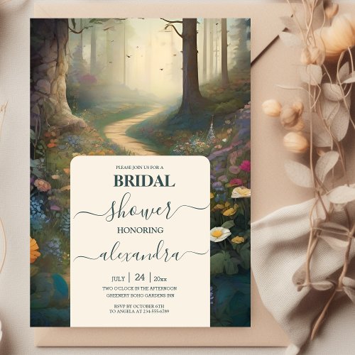 Rustic Mountain Woodland Forest Bridal Shower Invitation