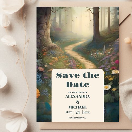 Rustic Mountain Woodland Forest Wedding Save The Date