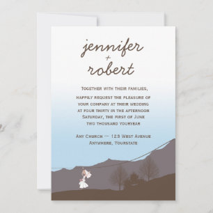 Rustic Mountain Zipline Wedding Invitation