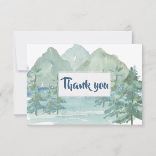Rustic Mountains Adventure Baby Shower Thank You  Card