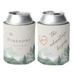 Rustic Mountains Adventure Begins Wedding Favors Can Cooler at Zazzle