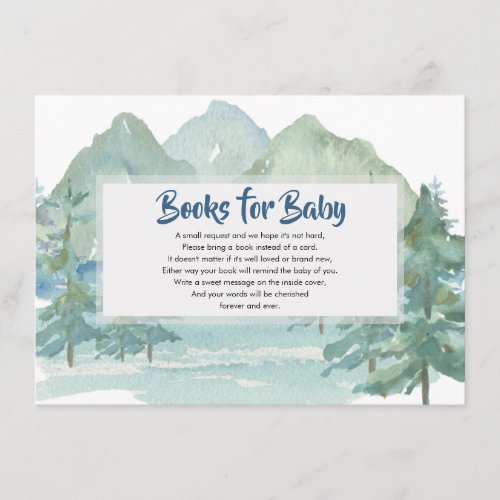 Rustic Mountains Adventure Books for Baby Enclosure Card
