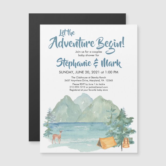 Rustic Mountains Adventure Camping Baby Shower (Front/Back)