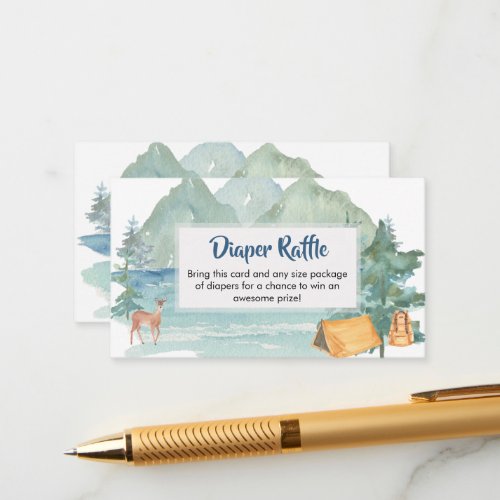 Rustic Mountains Adventure Diaper Raffle Enclosure Card