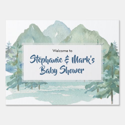 Rustic Mountains Adventure Welcome Yard Sign