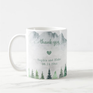 Rustic Mountains and Forest Thank You Coffee Mug