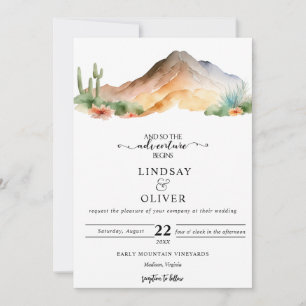 Rustic Mountains Desert Wedding Invitation