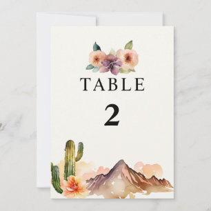 Rustic Mountains Desert Wedding Table Number