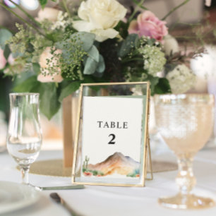 Rustic Mountains Desert Wedding Table Number