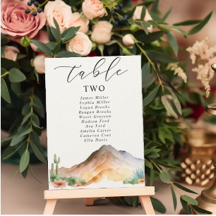 Rustic Mountains   Desert Wedding Table Number
