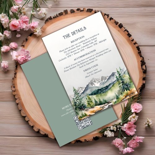 Rustic Mountains Fall Adventure Wedding Details Enclosure Card