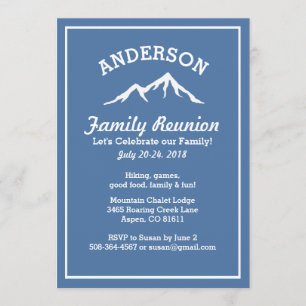 Rustic Mountains Family Reunion Trip Get Together Invitation
