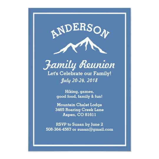 rustic mountains family reunion trip get together invitation get together invitation cards