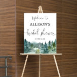 Rustic mountains forest bridal shower welcome sign<br><div class="desc">For more advanced customization of this design,  simply select the "Customize It" button above!</div>