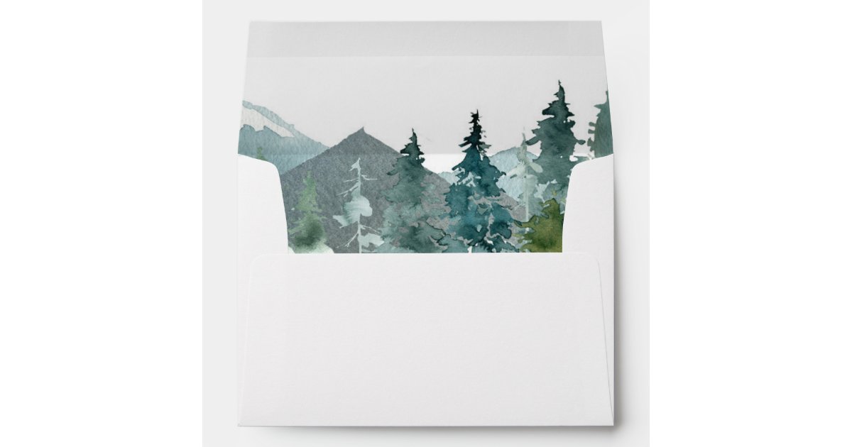 Rustic mountains forest envelopes for 5x7 card Zazzle