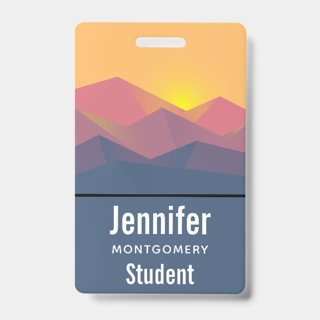 Rustic Mountains Geometric Minimalist Badge (Front)