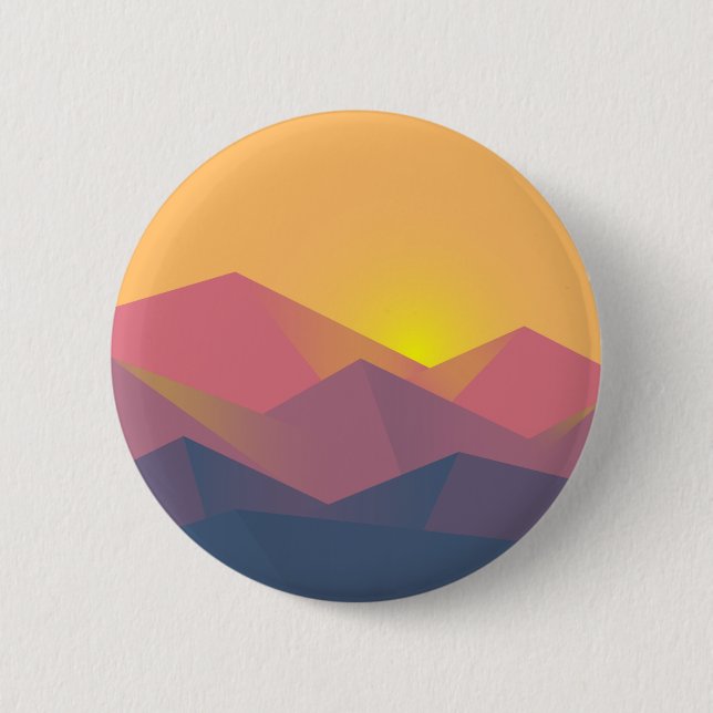 Rustic Mountains Geometric Minimalist Button (Front)