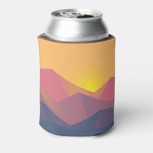 Rustic Mountains Geometric Minimalist Can Cooler
