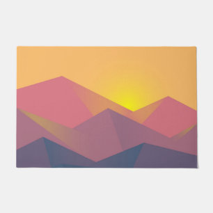 Rustic Mountains Geometric Minimalist Doormat