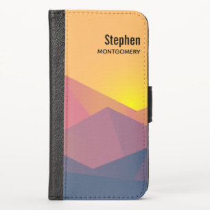 Rustic Mountains Geometric Minimalist iPhone X Wallet Case