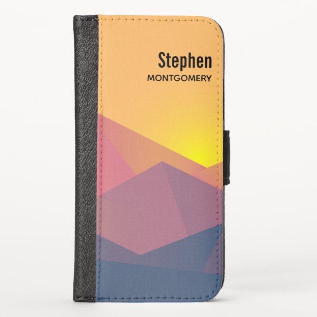 Rustic Mountains Geometric Minimalist iPhone Wallet Case (Front)