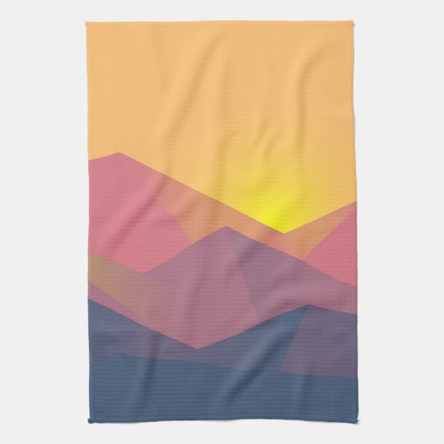 Rustic Mountains Geometric Minimalist Kitchen Towel (Vertical)