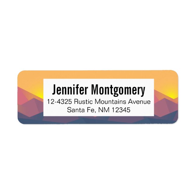 Rustic Mountains Geometric Minimalist Label (Front)