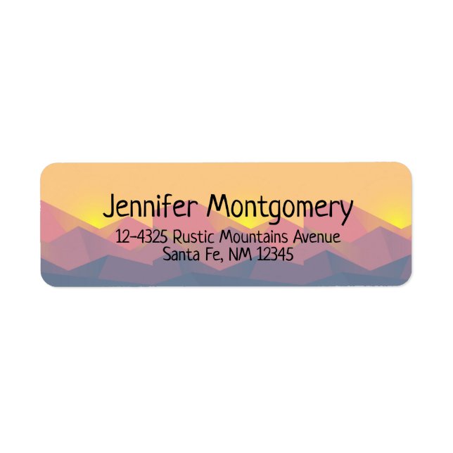 Rustic Mountains Geometric Minimalist Label (Front)