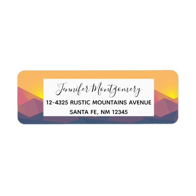 Rustic Mountains Geometric Minimalist Label (Front)