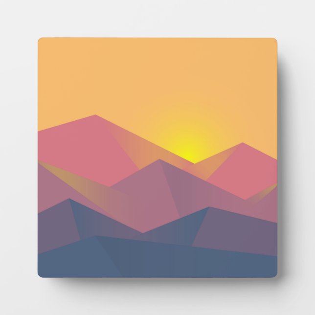 Rustic Mountains Geometric Minimalist Plaque (Front)