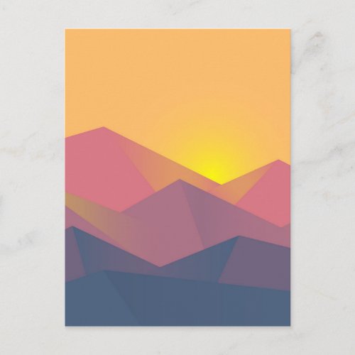 Rustic Mountains Geometric Minimalist Postcard