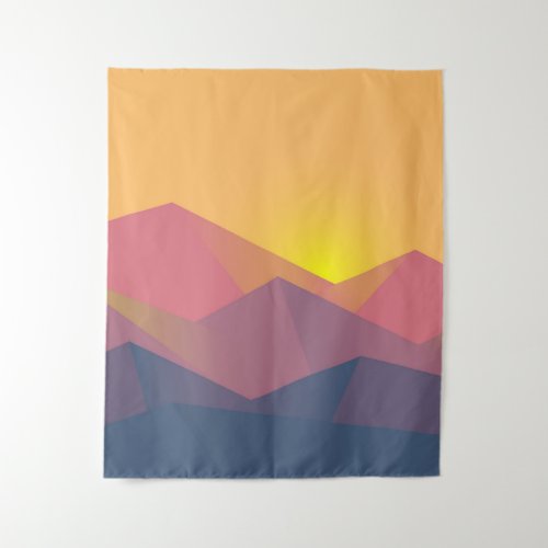 Rustic Mountains Geometric Minimalist Tapestry