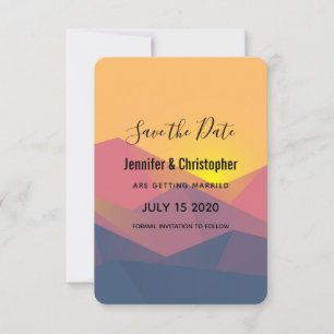 Rustic Mountains Geometric Minimalist Wedding Save The Date