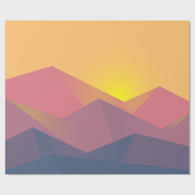 Rustic Mountains Geometric Minimalist Wrapping Paper (Flat)