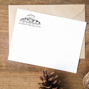 Rustic Mountains Hand-drawn Custom Return Address Self-inking Stamp