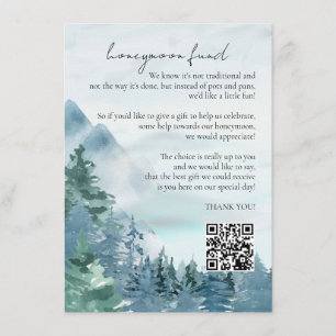 Rustic Mountains Honeymoon Fund Dusty Blue Enclosure Card