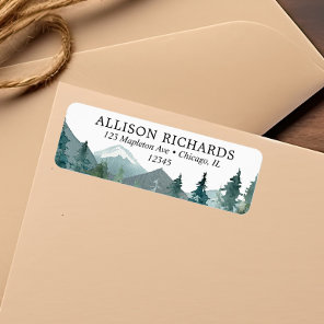 Rustic mountains outdoor theme wedding label