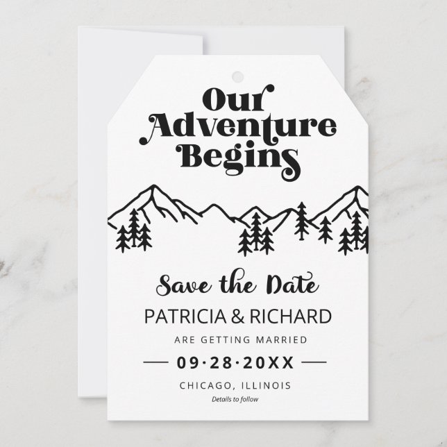 Rustic Mountains Outdoor Wedding Save The Date (Front)