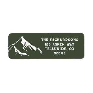 Rustic Mountains Personalized Family Name Lake Ski Label