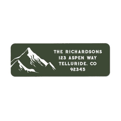 Rustic Mountains Personalized Family Name Lake Ski Label