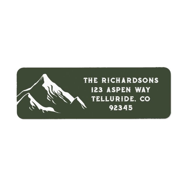 Rustic Mountains Personalized Family Name Lake Ski Label (Front)