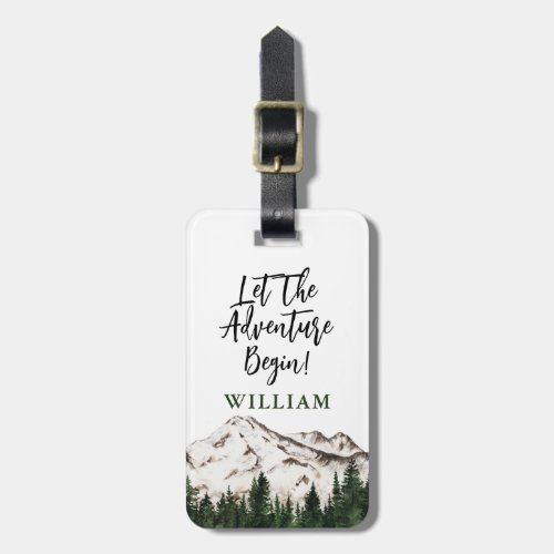 Rustic Mountains Personalized Luggage Tag