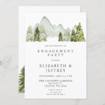 Rustic Mountains Pine Engagement Party  Invitation
