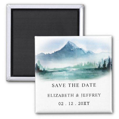 Rustic Mountains Pine Save The Date Magnet